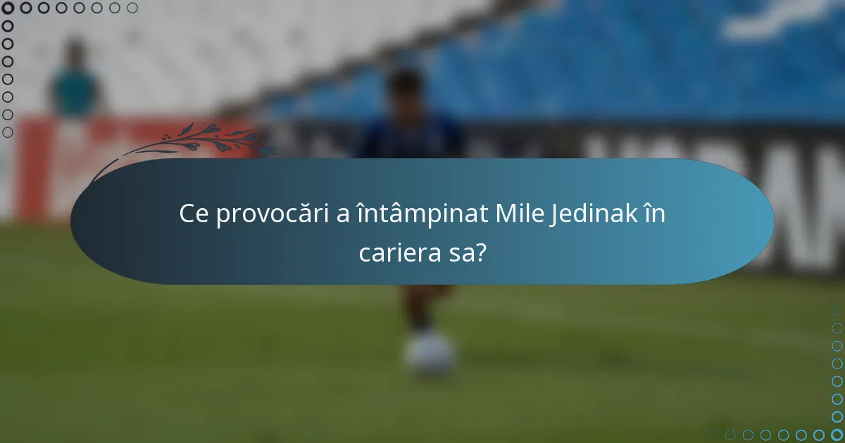Ce provocări a întâmpinat Mile Jedinak în cariera sa?