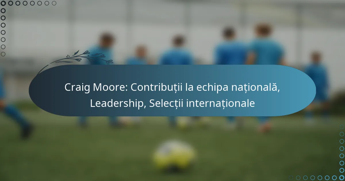 You are currently viewing Craig Moore: Contribuții la echipa națională, Leadership, Selecții internaționale